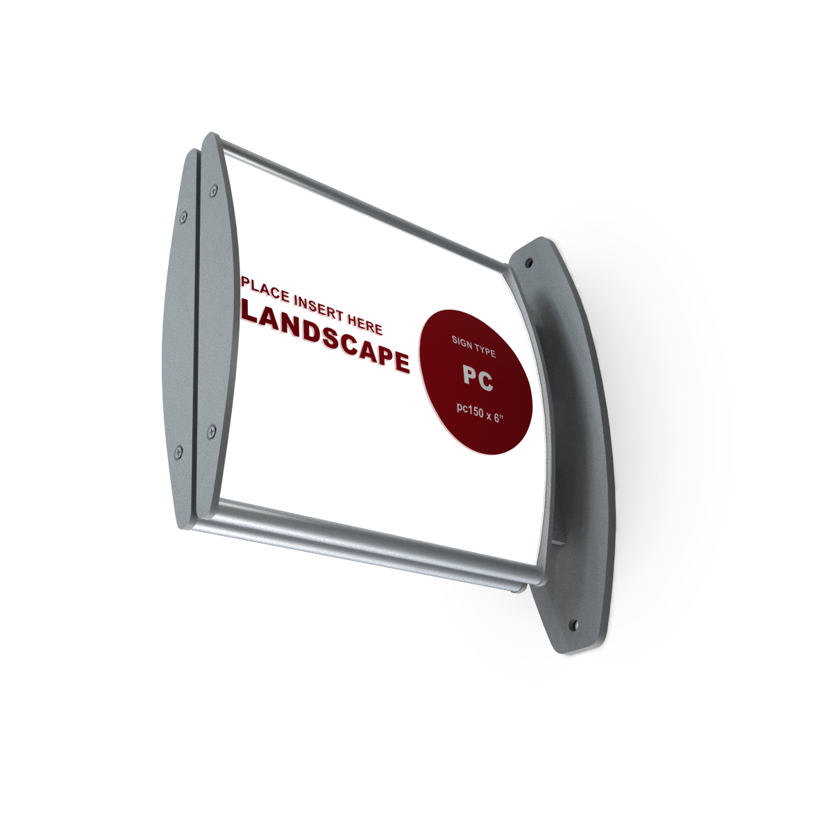 pc150 d/s sign frame and wall bracket / Landscape orientation