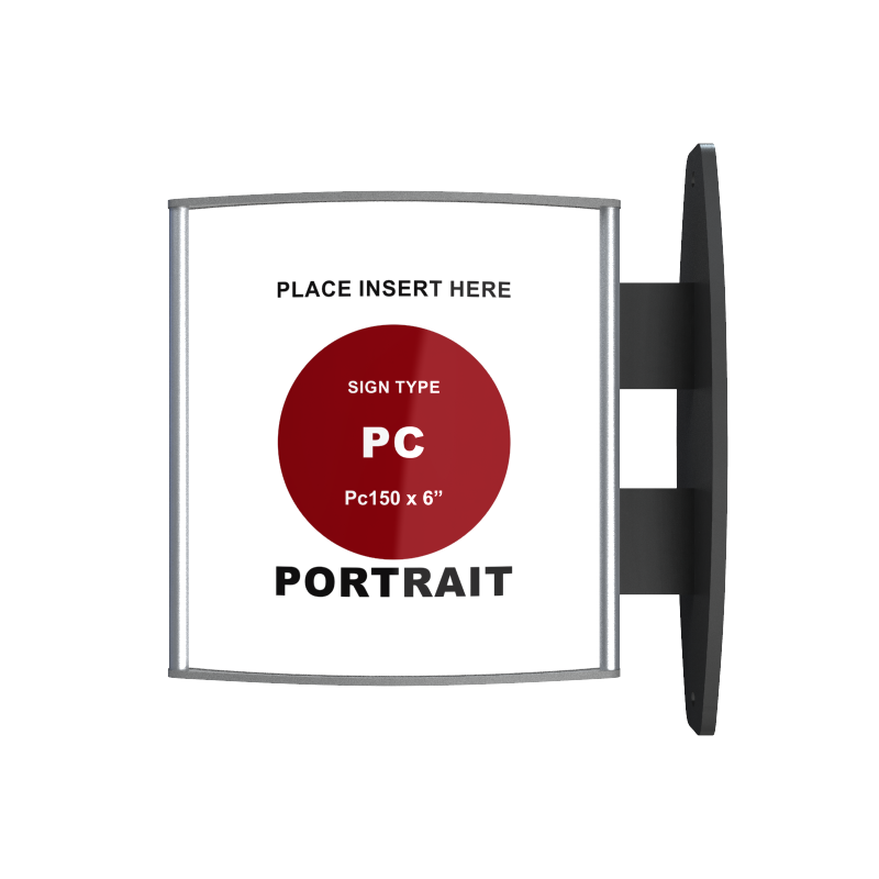 pc-11 d/s sign frame and wall bracket / Portrait orientation
